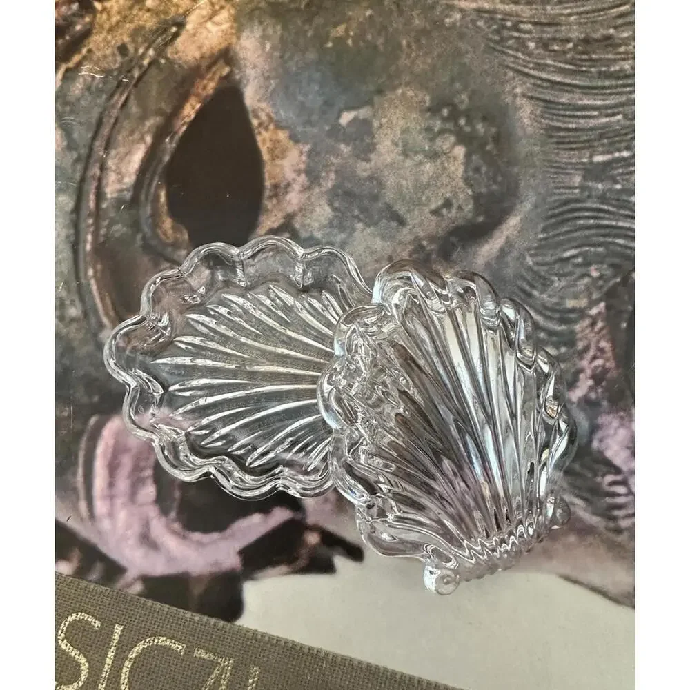 Vintage Crystal Gorham Chantilly Shell & Heart Shaped Trinket Boxes